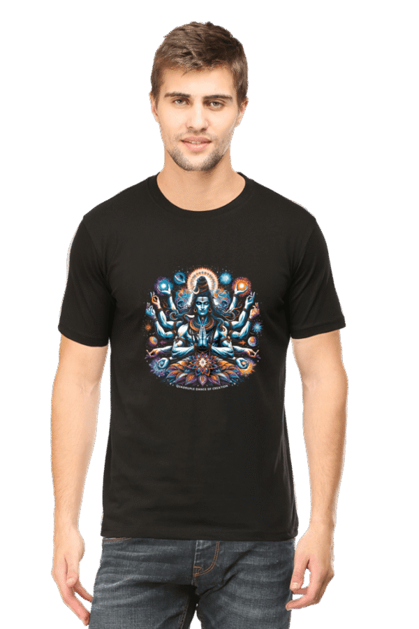 Black Quadruple Dance of Creation Unisex T-Shirt