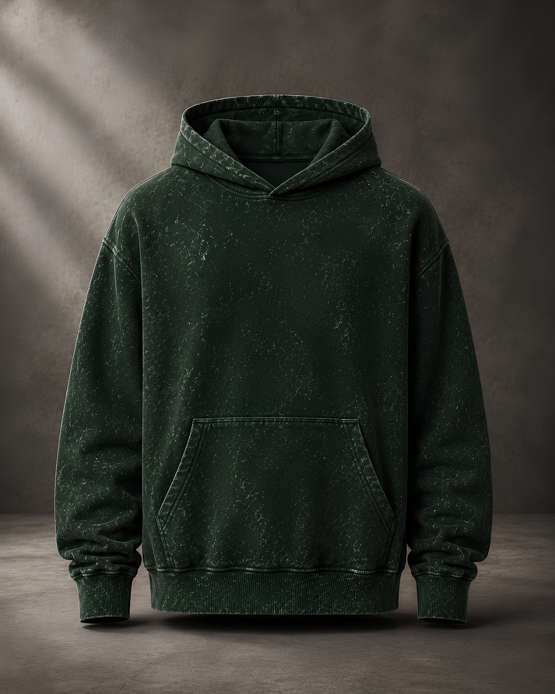 Acid Washed Bottle Green Unisex Hoodie