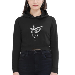 Shakti Face Reflective Female Cropped Hoodie