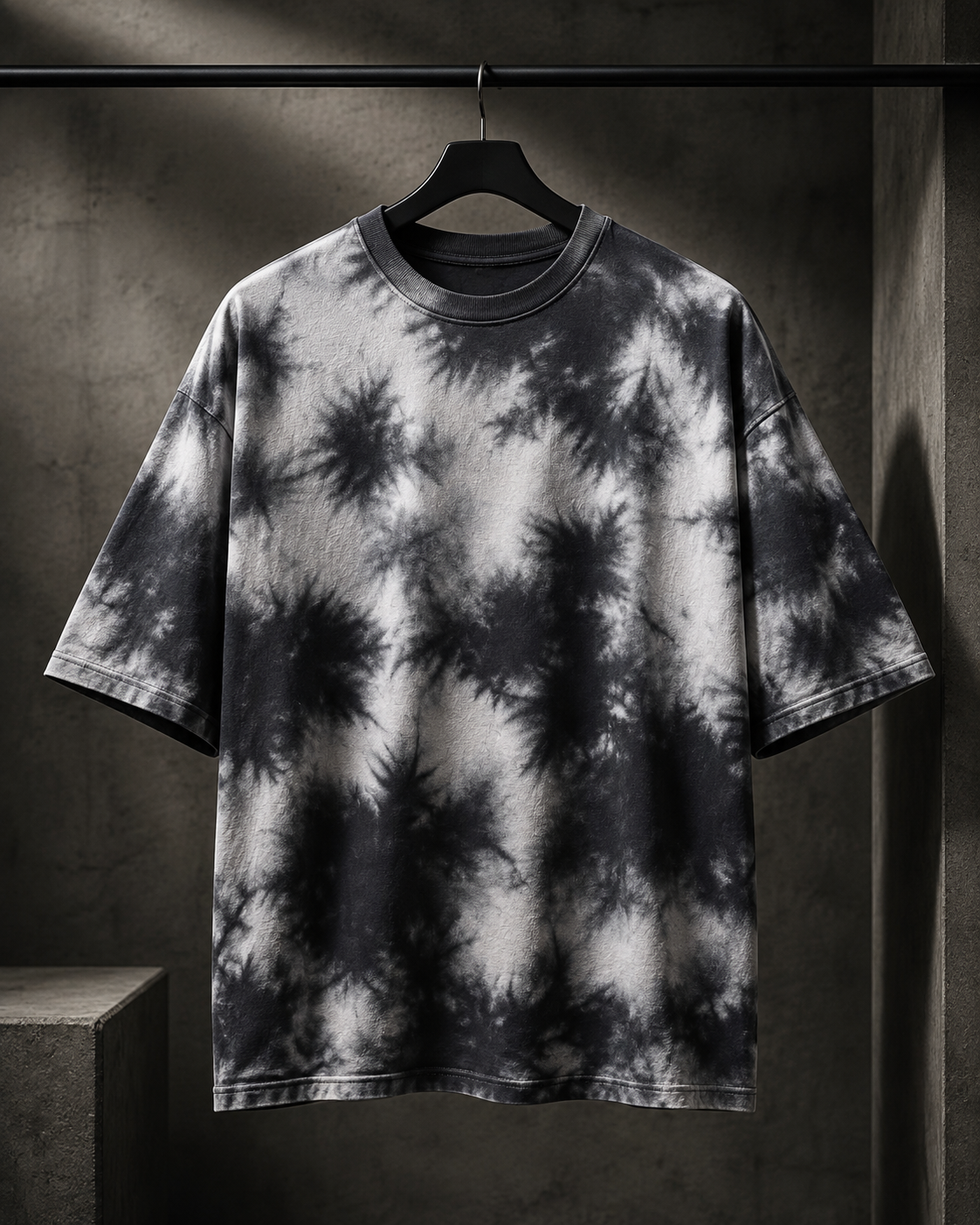 Black & white Unisex Tie Dye Oversized T-Shirt