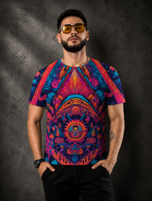 cc9dc81c-eb2a-4c95-985b-28237f6e7023 Mushroom Trip Unisex AOP T-Shirt